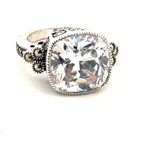 Judith Jack 925 Sterling Silver CZ ring 7.8g